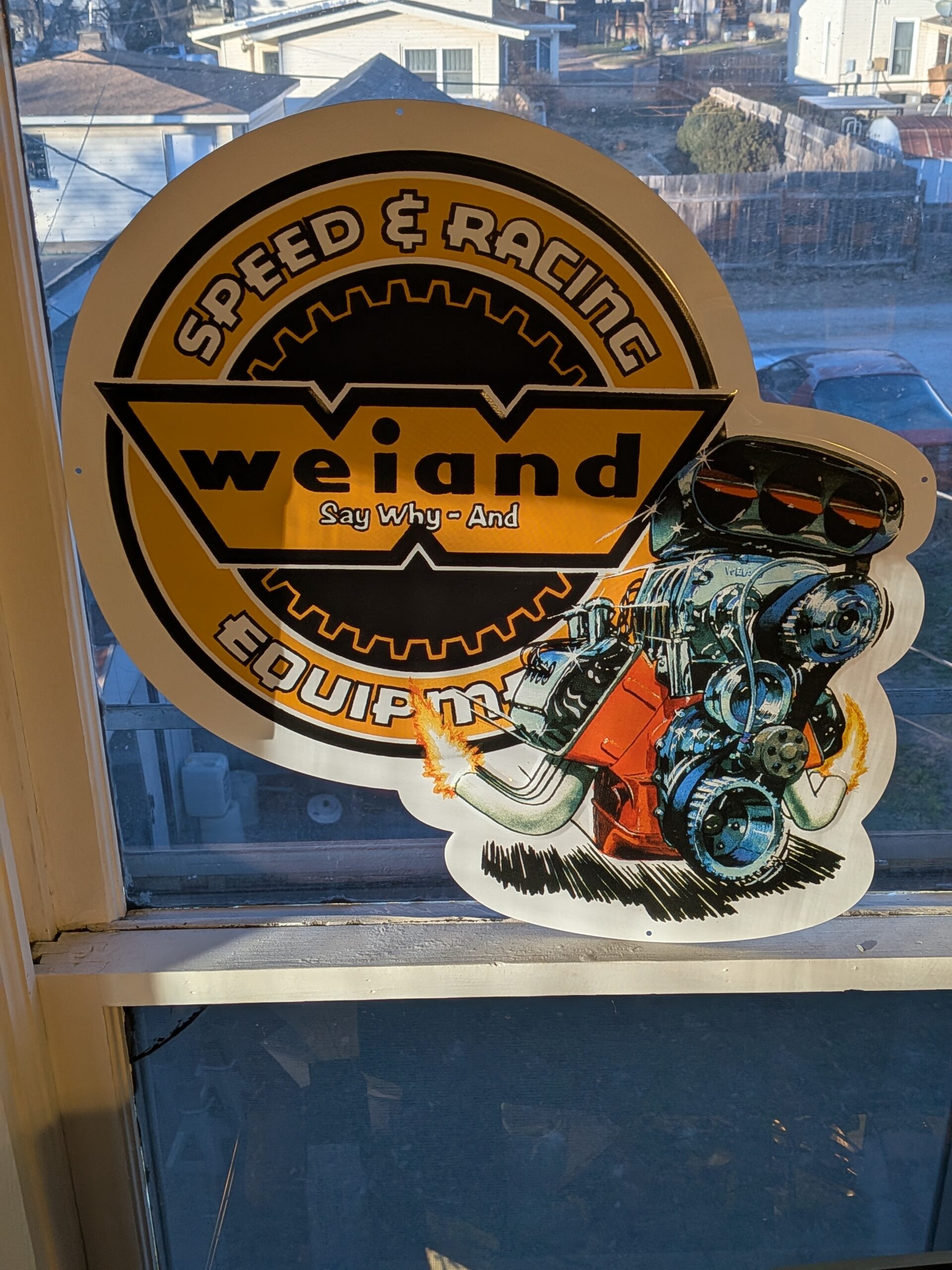 PXL_20251210_221358602 Weiand Metal Sign (P/N 10001WND)